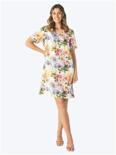 Maglia Floral Linen Dress S443.372