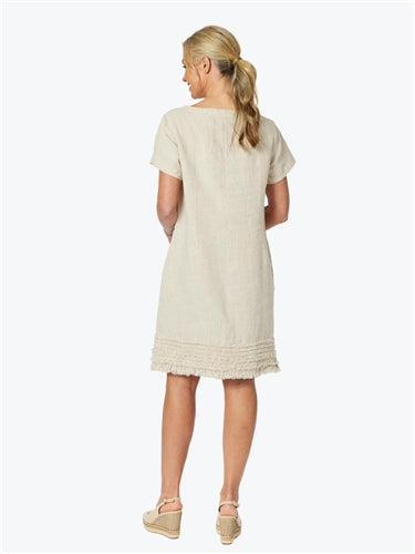 Gordon Smith Ruffle Hem Linen Dress 46000