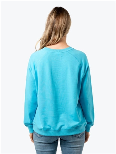 Stella + Gemma Classic Sweater Sky Blue Chevron Cross