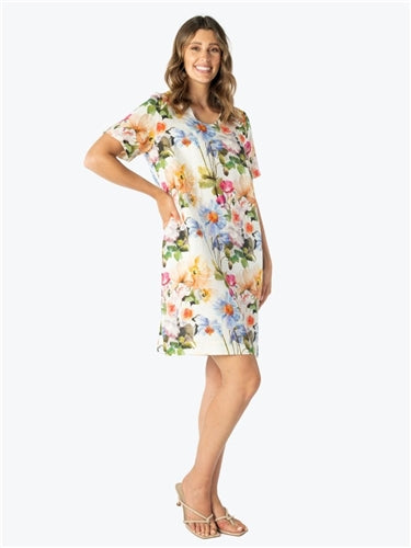 Maglia Floral Linen Dress S443.372