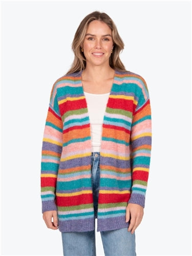 Fields Mohair Stripe Cardi FK5019