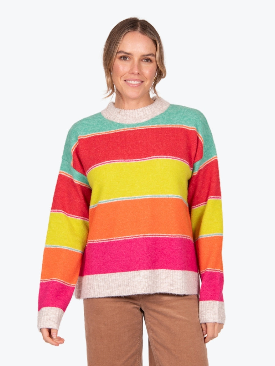 Fields Multi Stripe Pullover in Mint