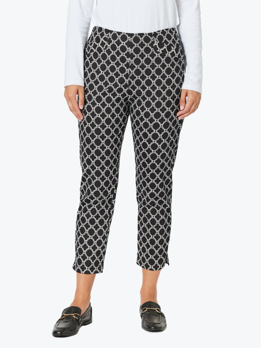 Gordon Smith Clover Print Pant in Black/Ivory