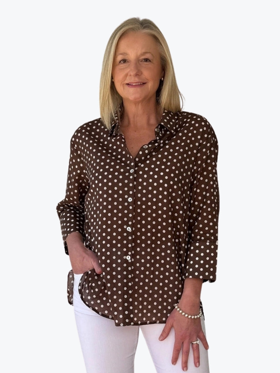 Gordon Smith Get Spotty Shirt in Koko/White