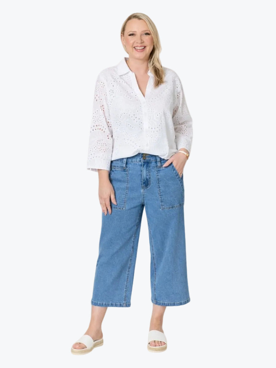 Hudson Wide Leg Crop Jean | Denim
