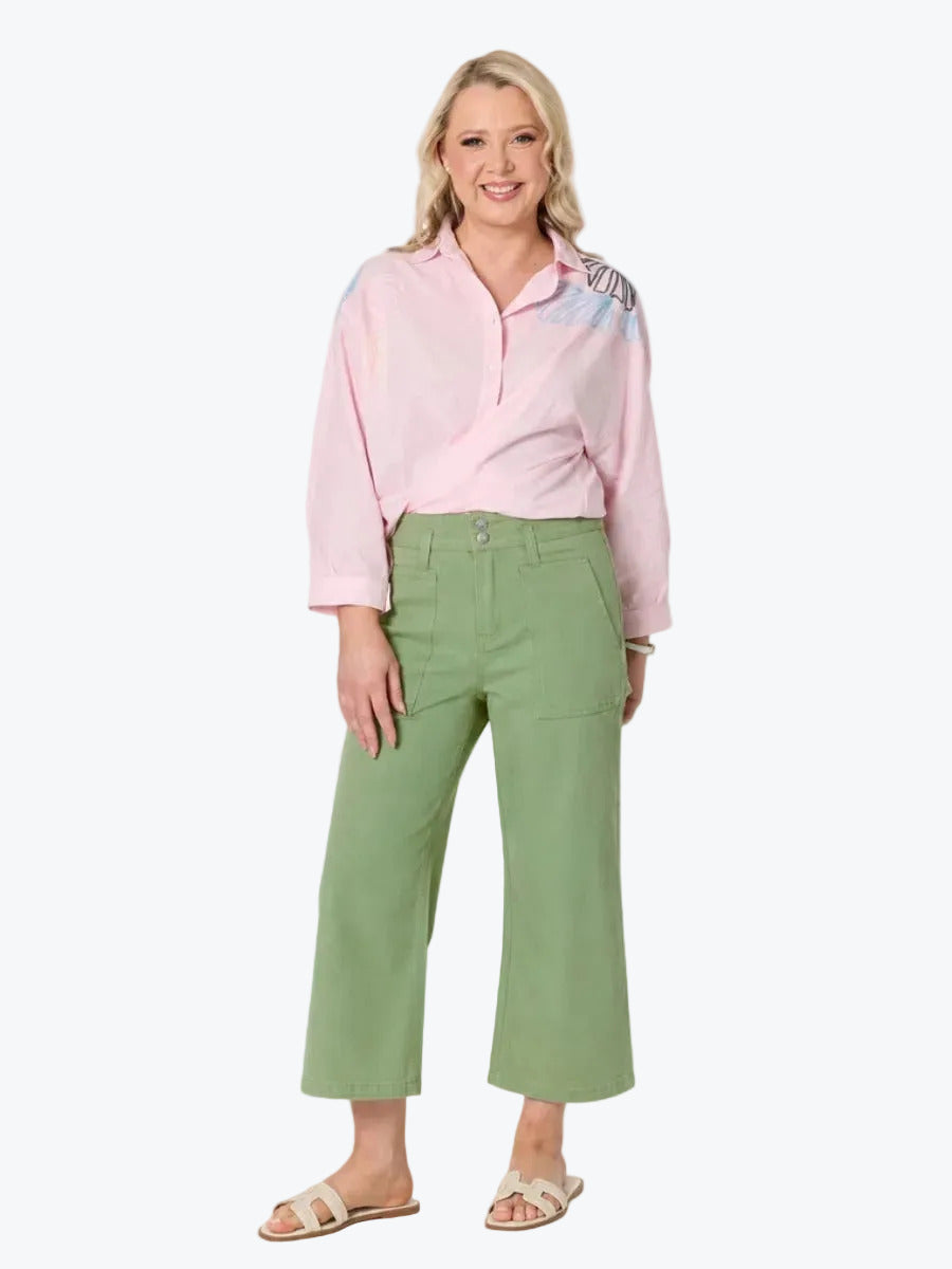 Hudson Wide Leg Crop Jean | Fern