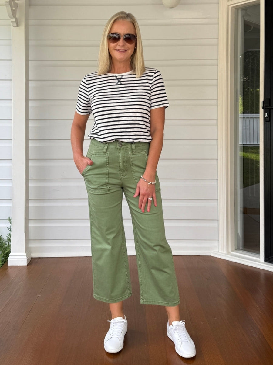 Hudson Wide Leg Crop Jean | Fern