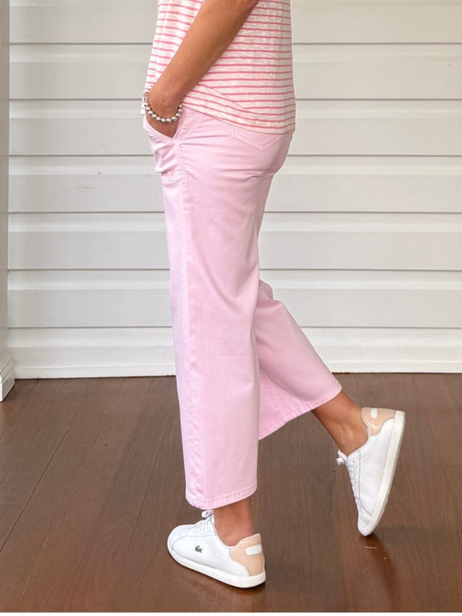 Hudson Wide Leg Crop Jean | Pale Pink