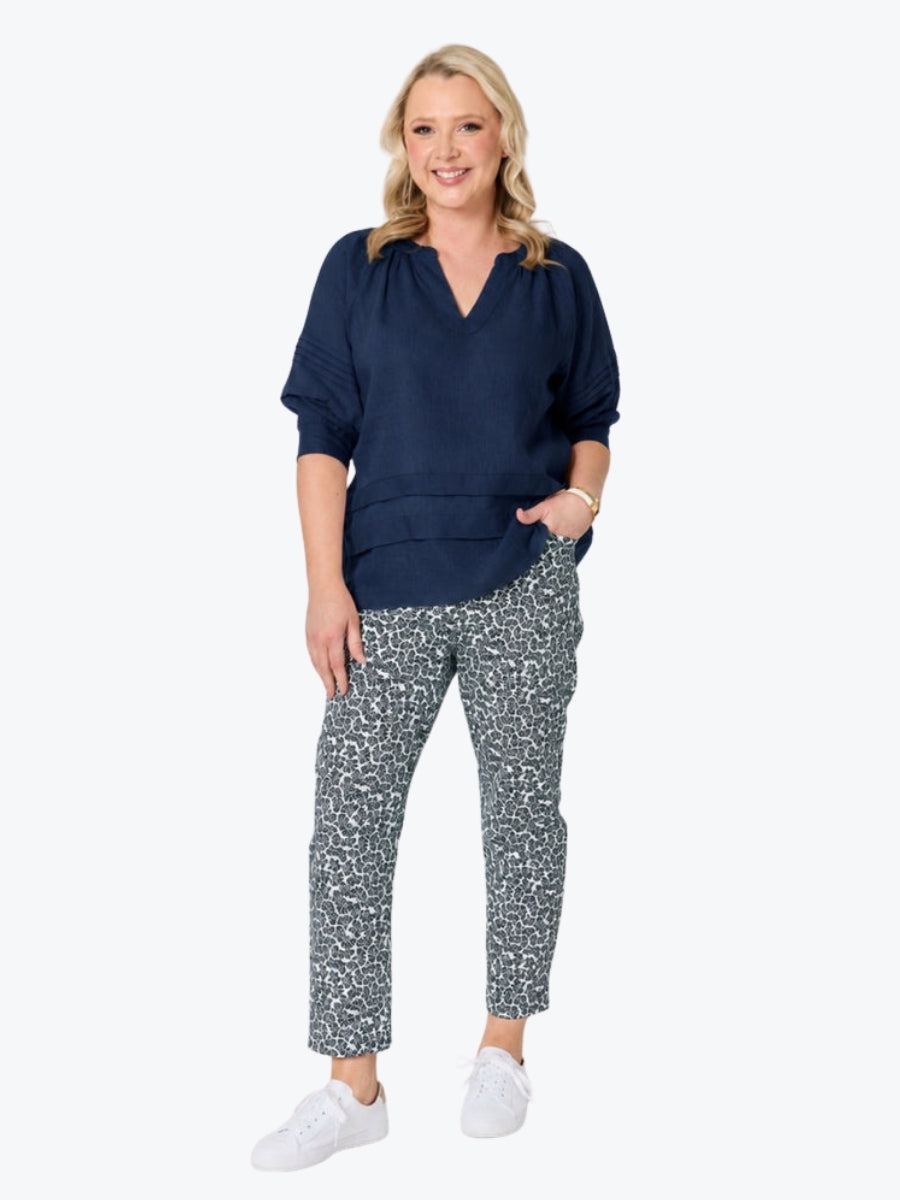 Gordon Smit Kate Linen Top | Navy