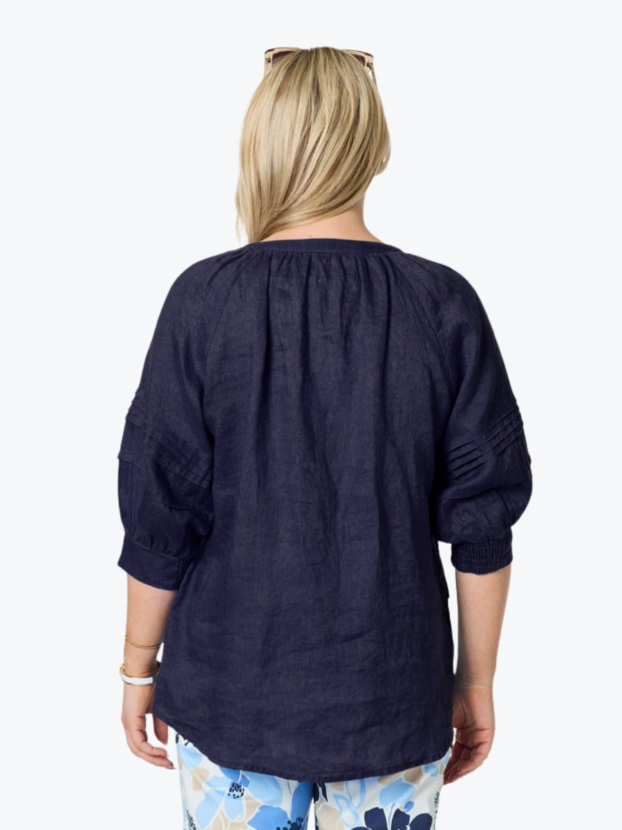 Gordon Smit Kate Linen Top | Navy