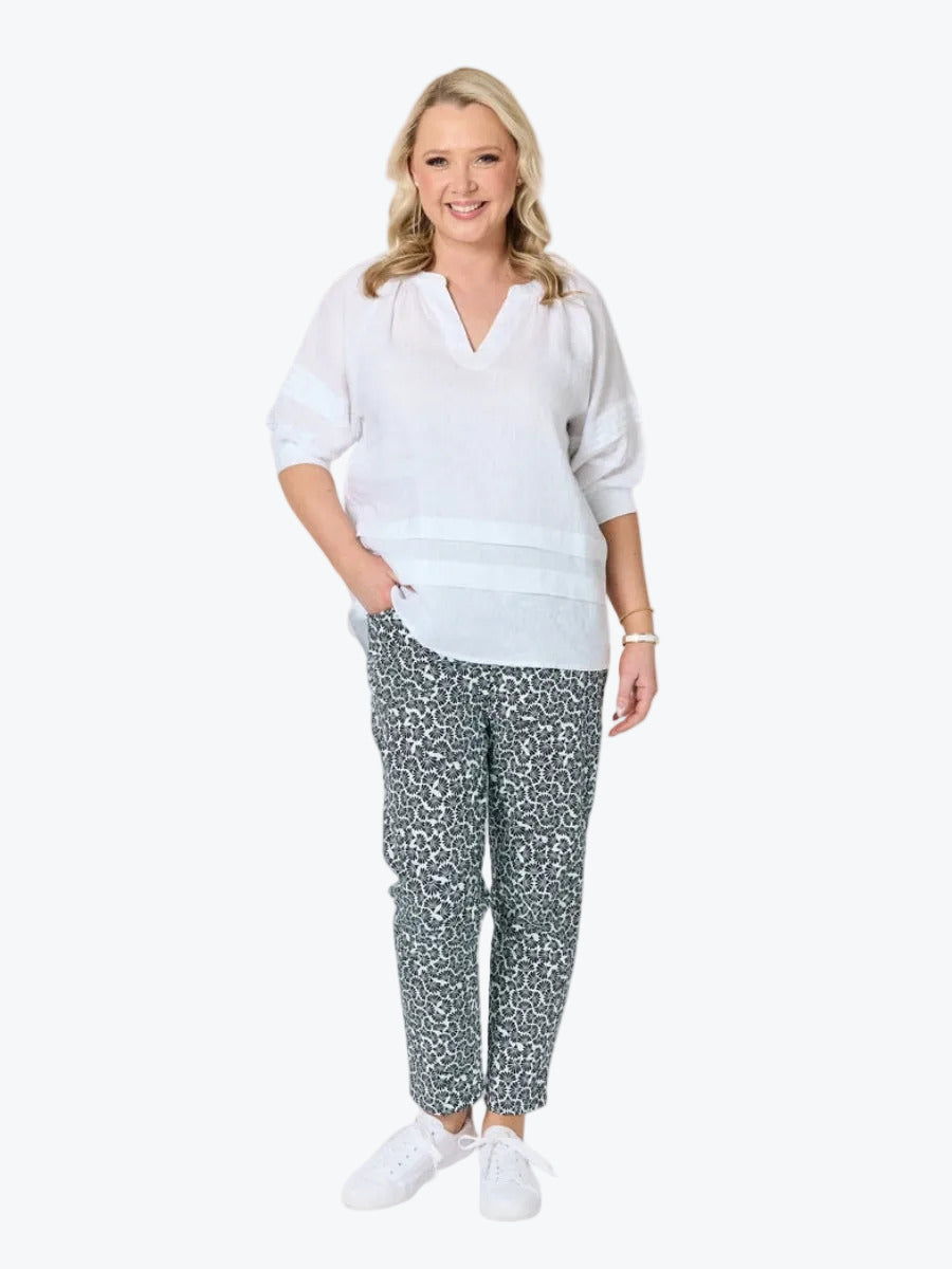 Gordon Smith Kate Linen Top | White