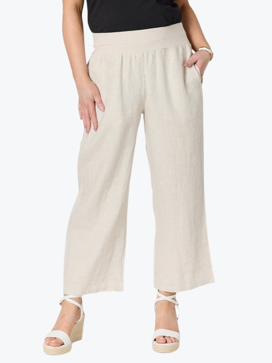 Gordon Smith Lara Wide Leg Linen Pant | Natural