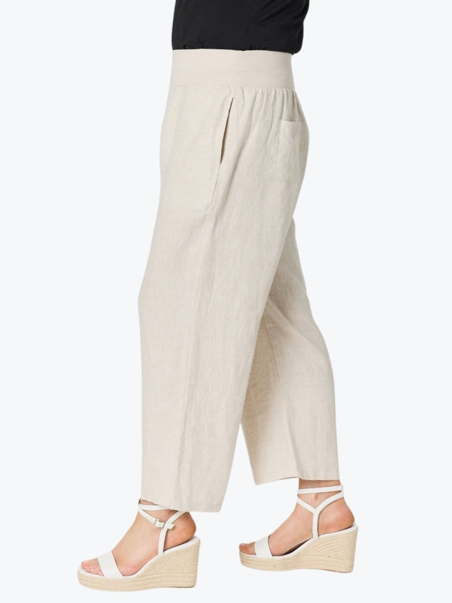 Gordon Smith Lara Wide Leg Linen Pant | Natural