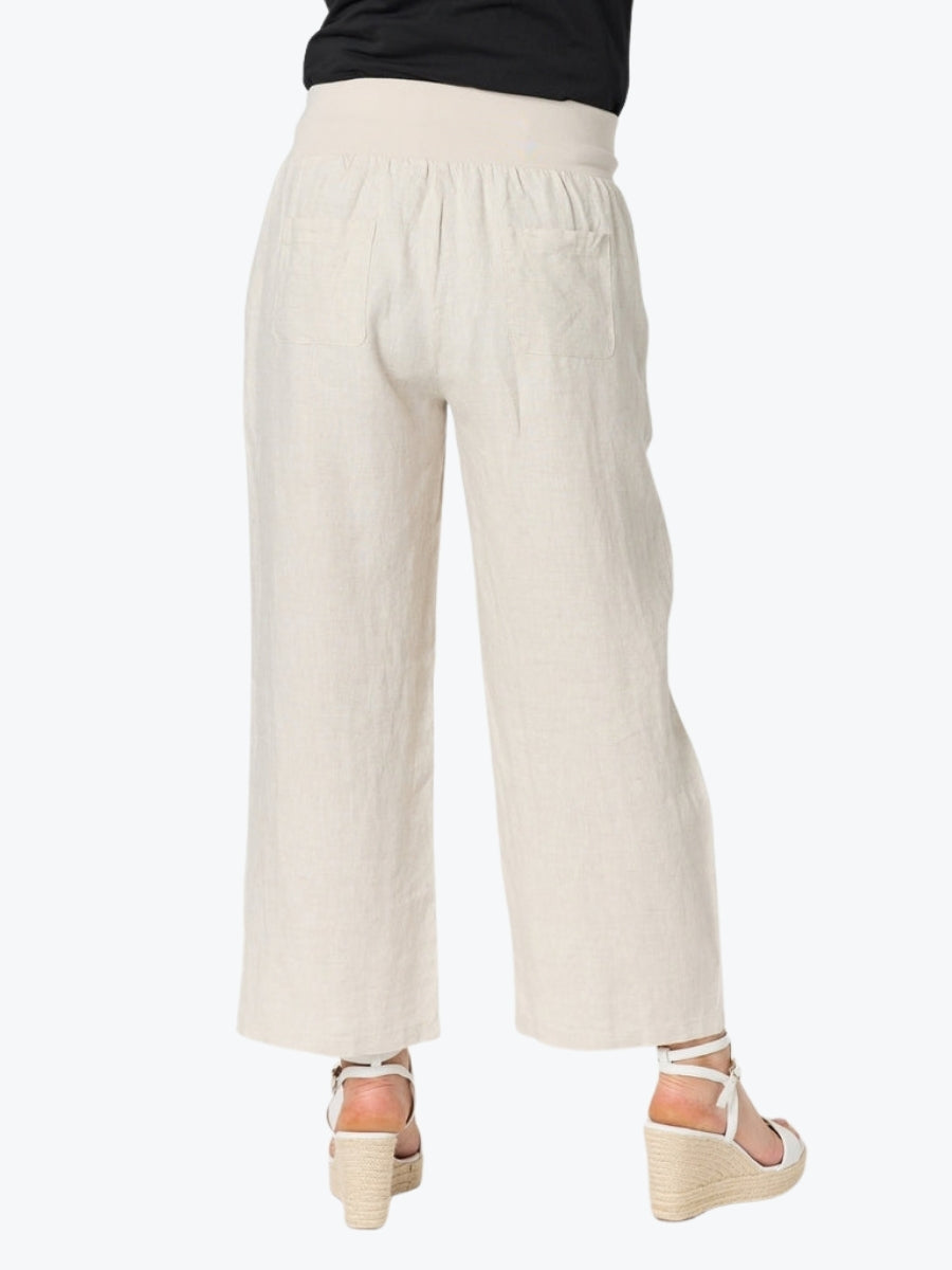 Gordon Smith Lara Wide Leg Linen Pant | Natural