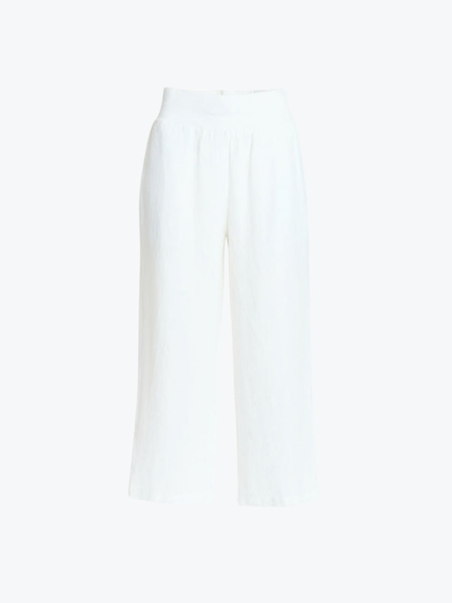 Gordon Smith Lara Wide Leg Linen Pant | White