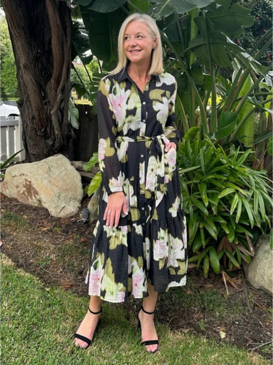 Gordon Smith Maggie Floral Dress in Black/Multi