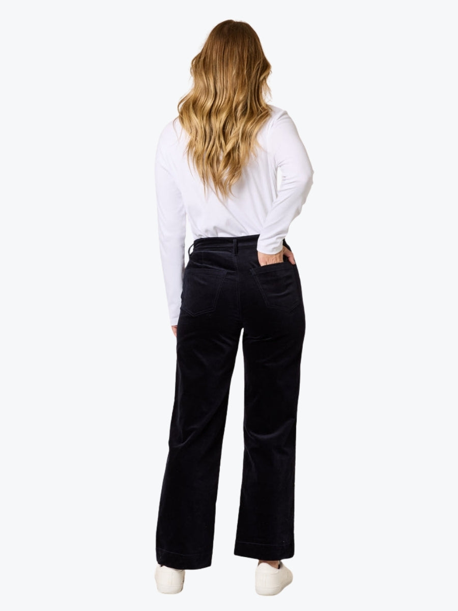 Gordon Smith Melrose Velvet Straight Leg Jean | Navy