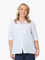 Gordon Smith Milly Ruffle Hem Linen Shirt | White