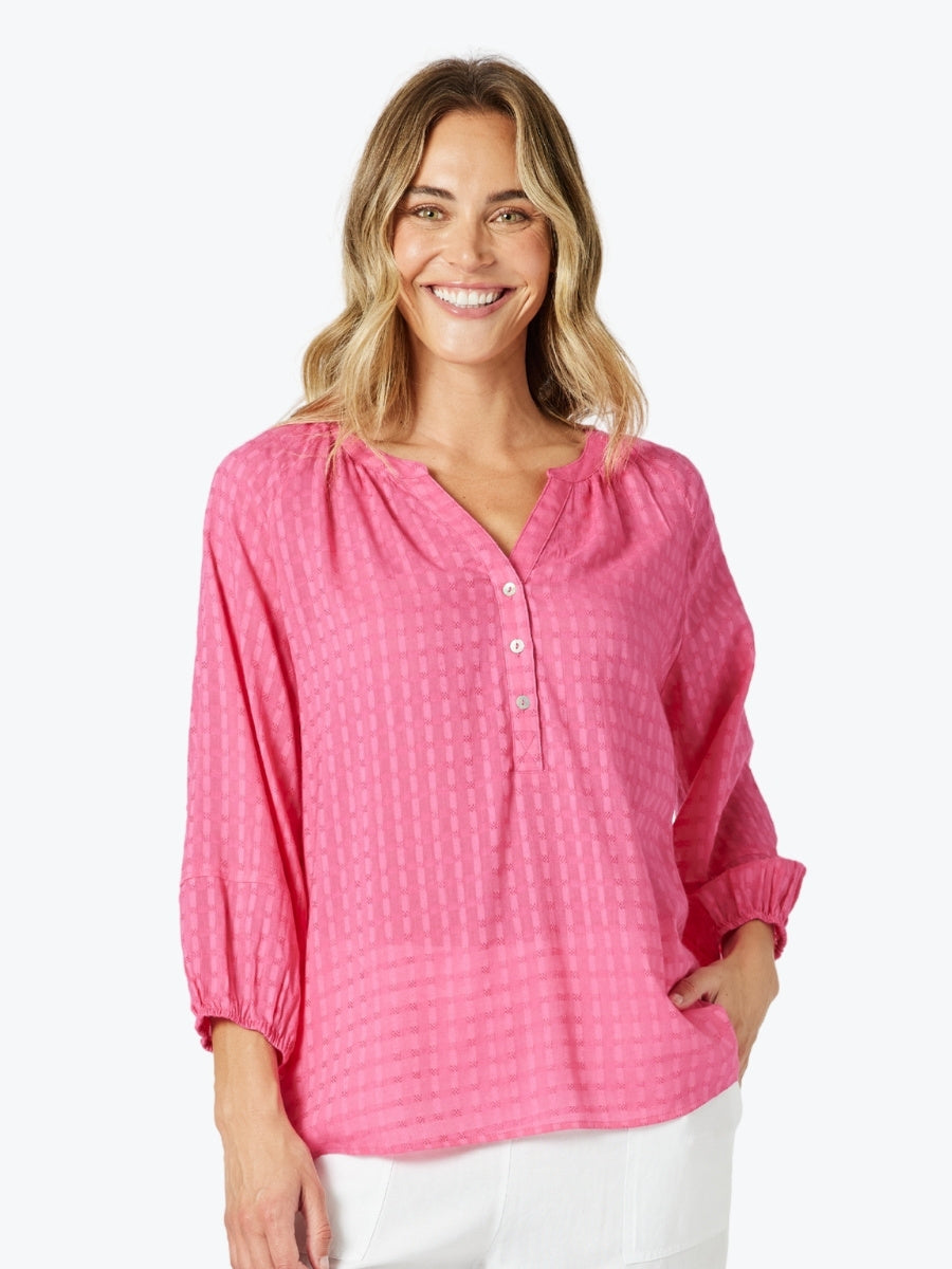 Gordon Smith Mykonos Check Shirt in Peony