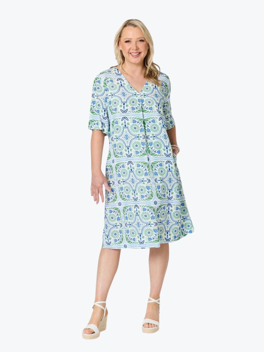 Gordon Smith Palm Beach Print Dress | Fern Multi