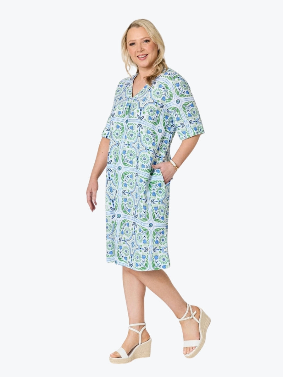 Gordon Smith Palm Beach Print Dress | Fern Multi
