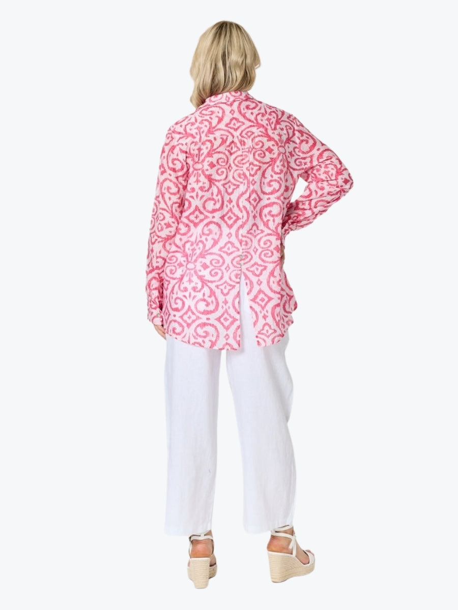 Gordon Smith Provence Print Shirt | Raspberry White