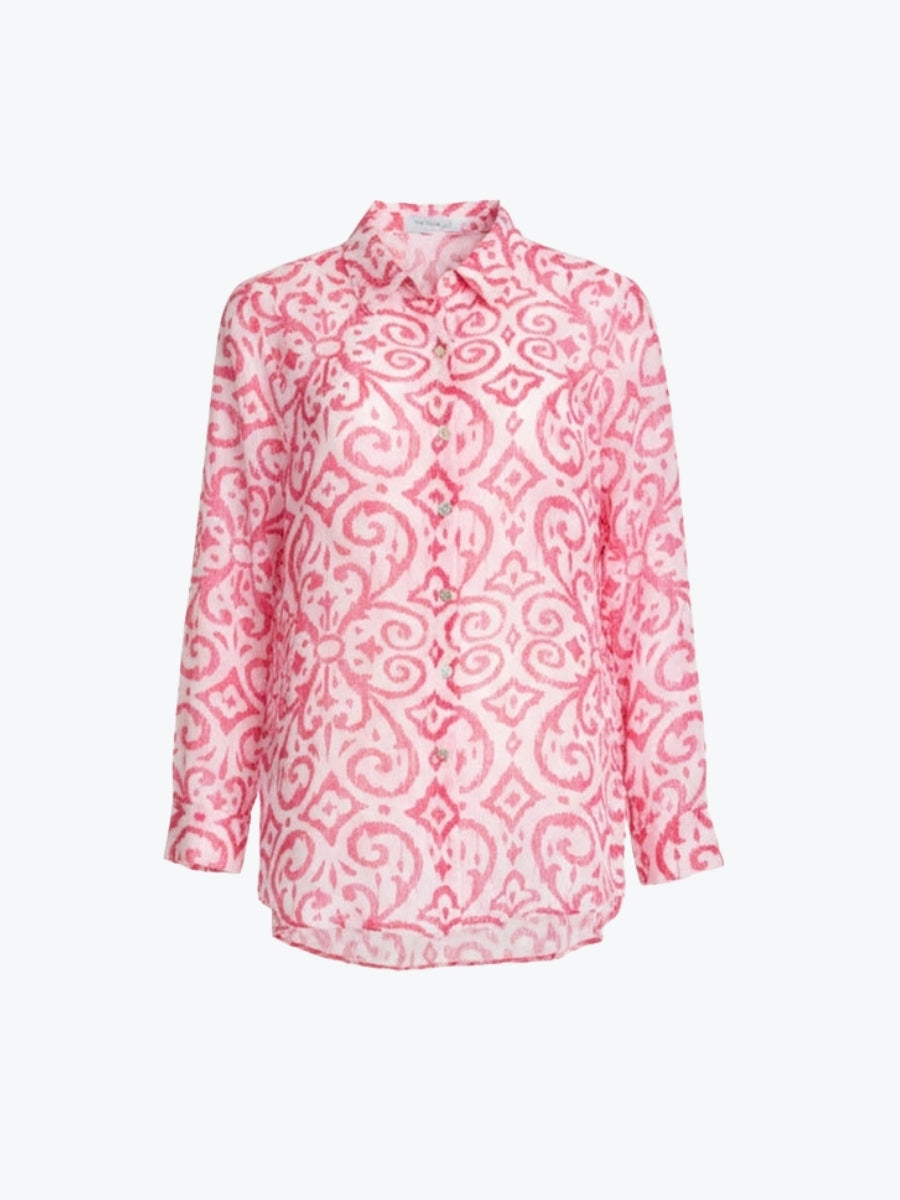 Gordon Smith Provence Print Shirt | Raspberry White