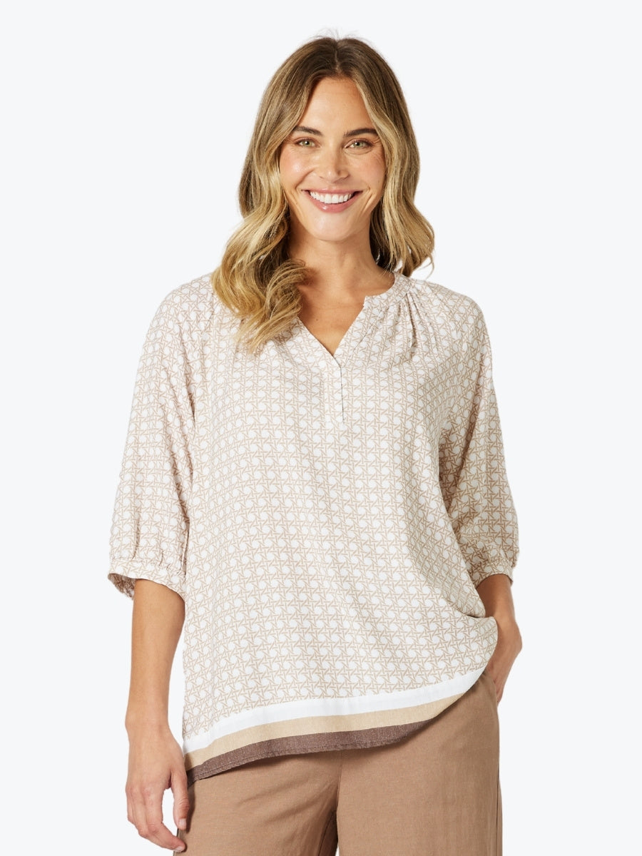 Gordon Smith Rattan Top in Natural/White