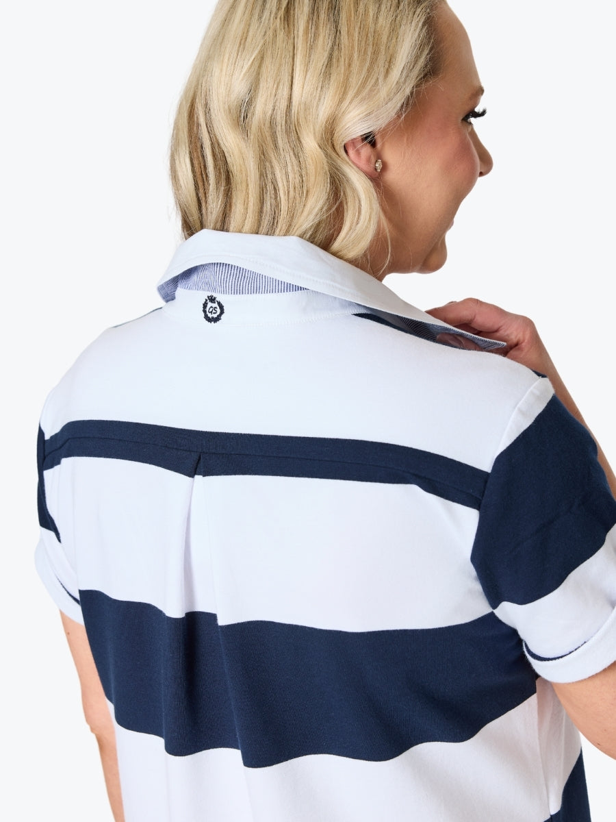 Riviera Polo Stripe Dress | Navy/White