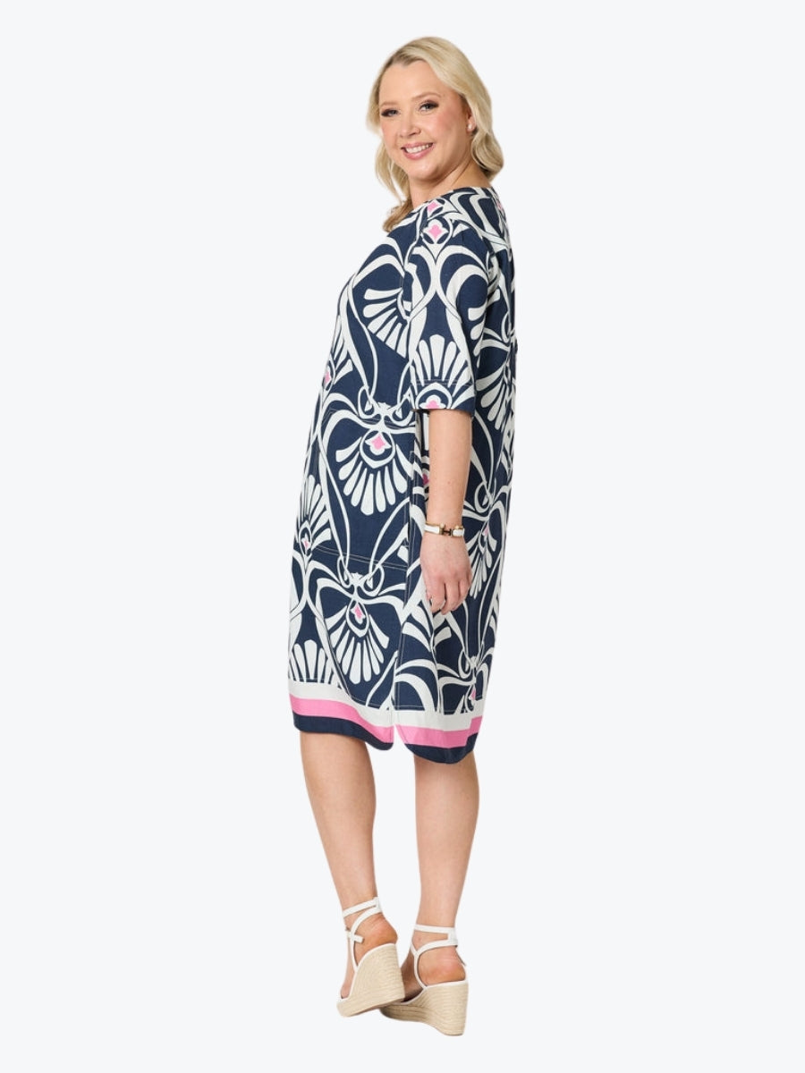 Gordon Smith Riviera Print Dress | Navy/White