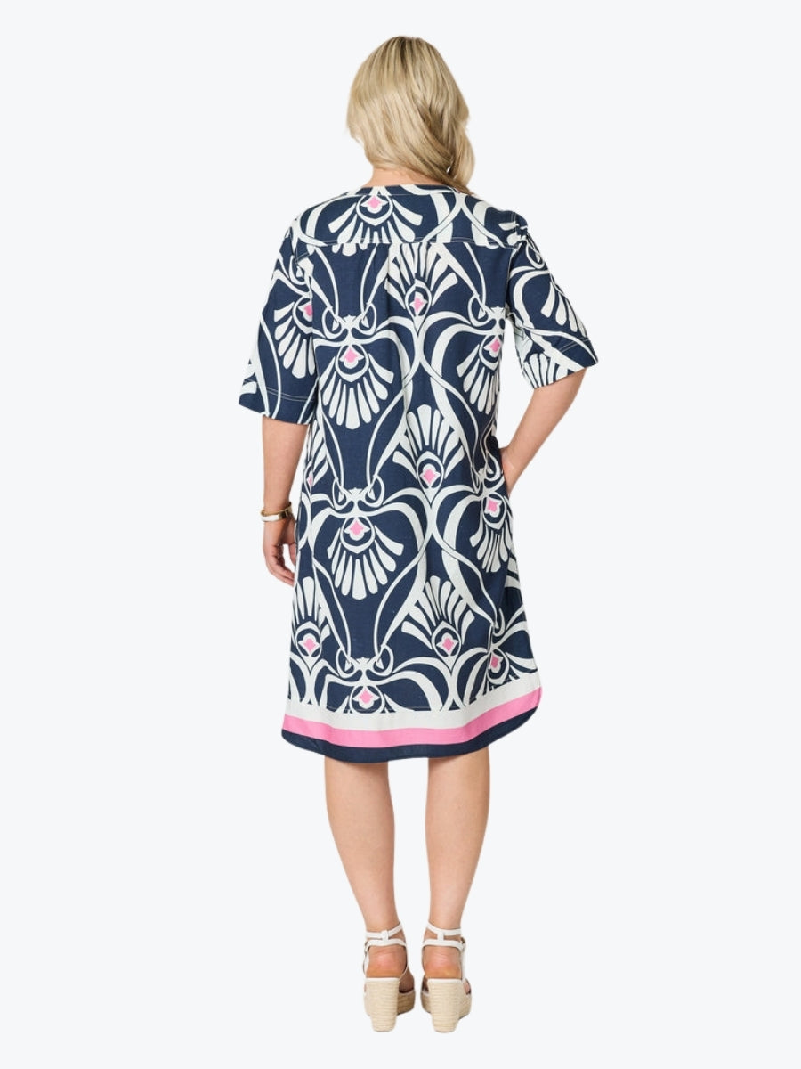 Gordon Smith Riviera Print Dress | Navy/White