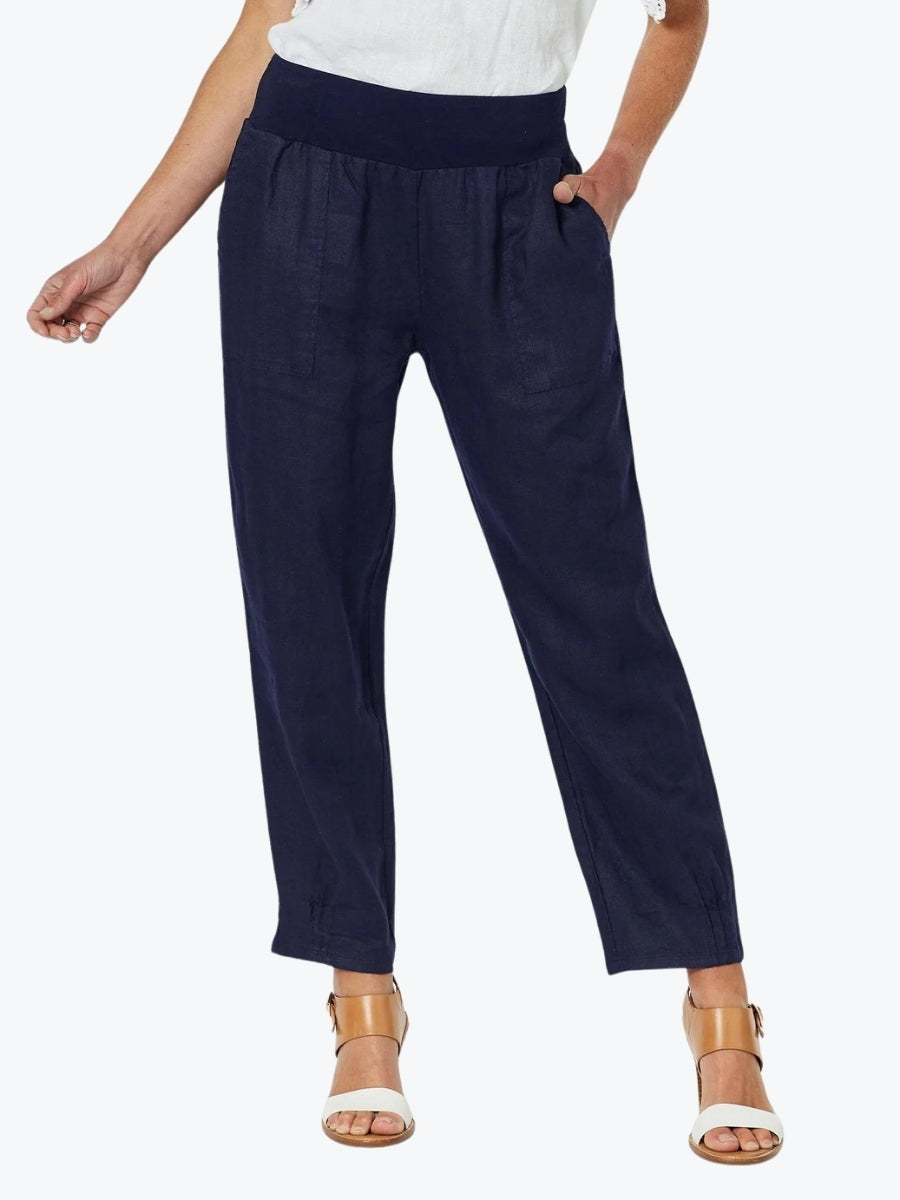 Gordon Smith Sarah Linen Pant in Navy