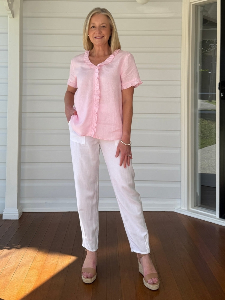 Gordon Smith Short Sleeve Tiffany Shirt in Pink