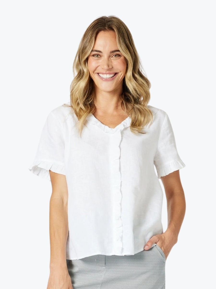 Gordon Smith Short Sleeve Tiffany Shirt in White