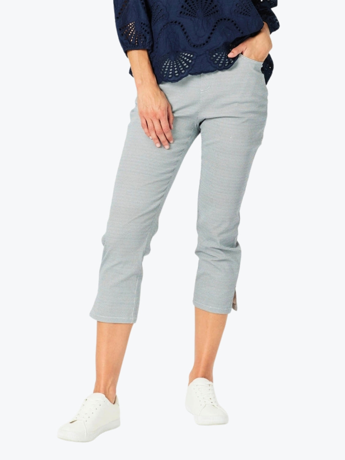 Gordon Smith Taylor Slim Leg Pant in Navy/White