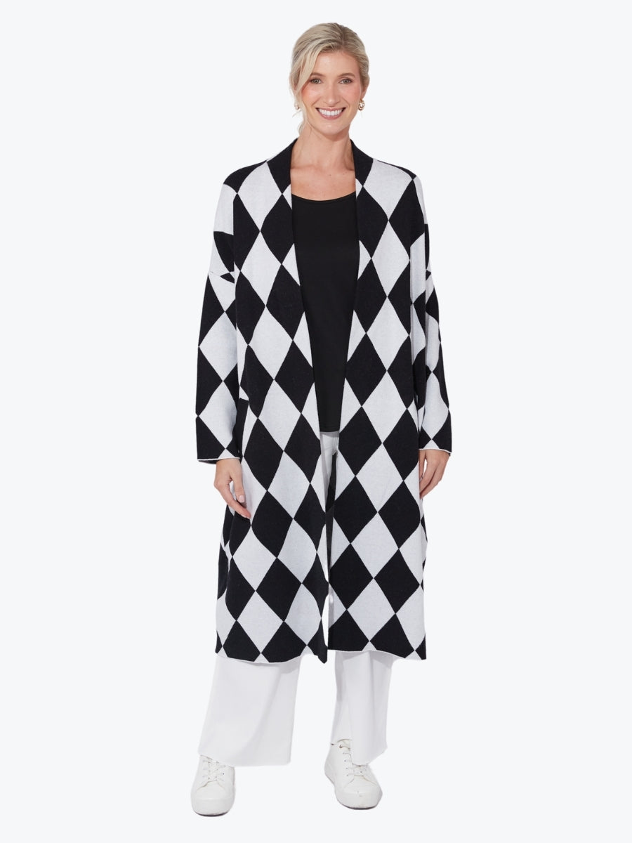 Haven Casablanca Cardigan in White/Kohl