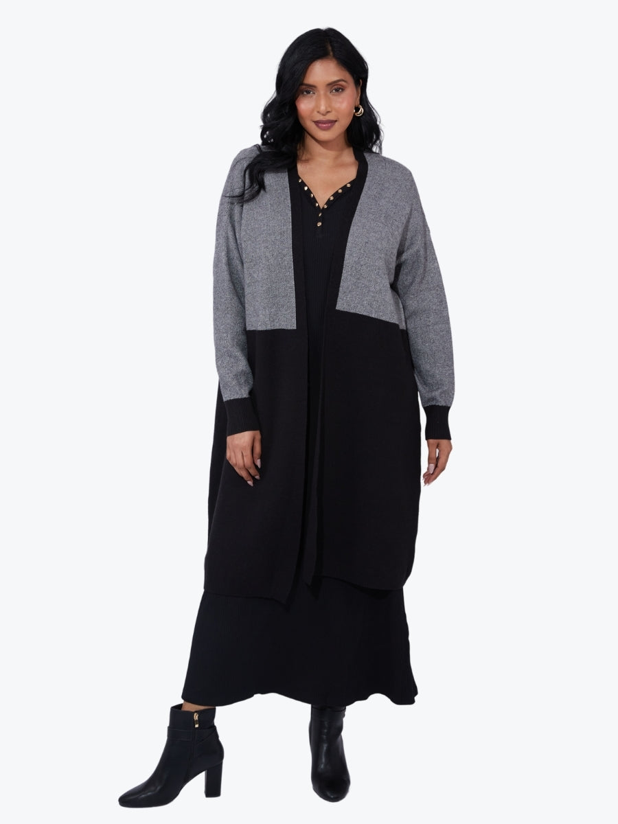 Haven Cypress Cardigan in White/Kohl