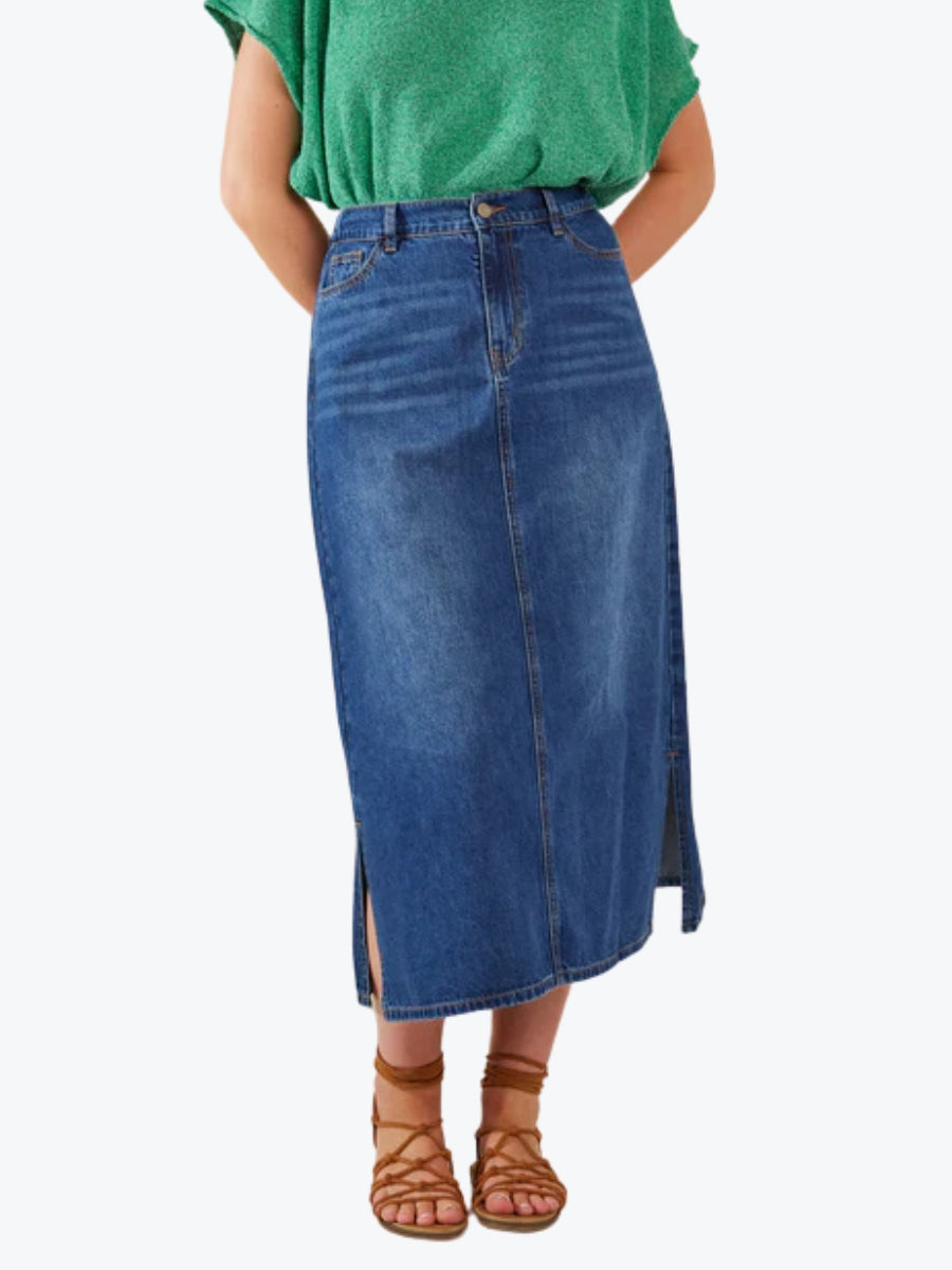 Haven Dalton Denim Skirt in Indigo
