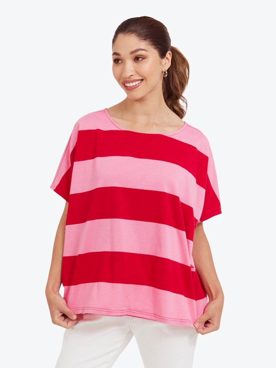 Haven Jardin Stripe Tshirt in Garnet