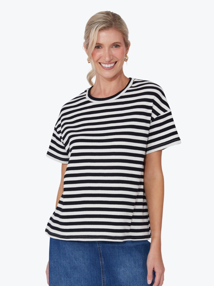 Haven La Paz Tshirt in Kohl black and white stripes