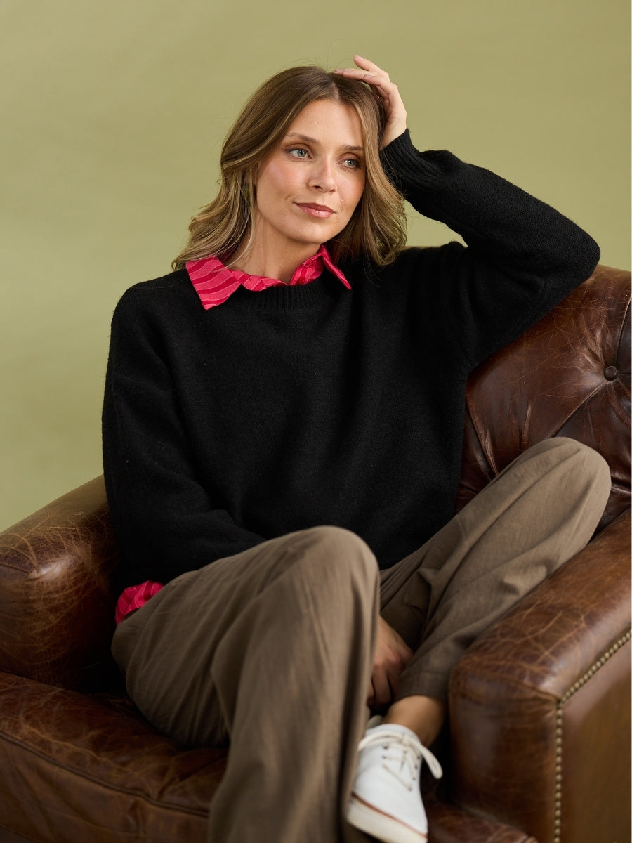 Holiday Overboard Knit in Black