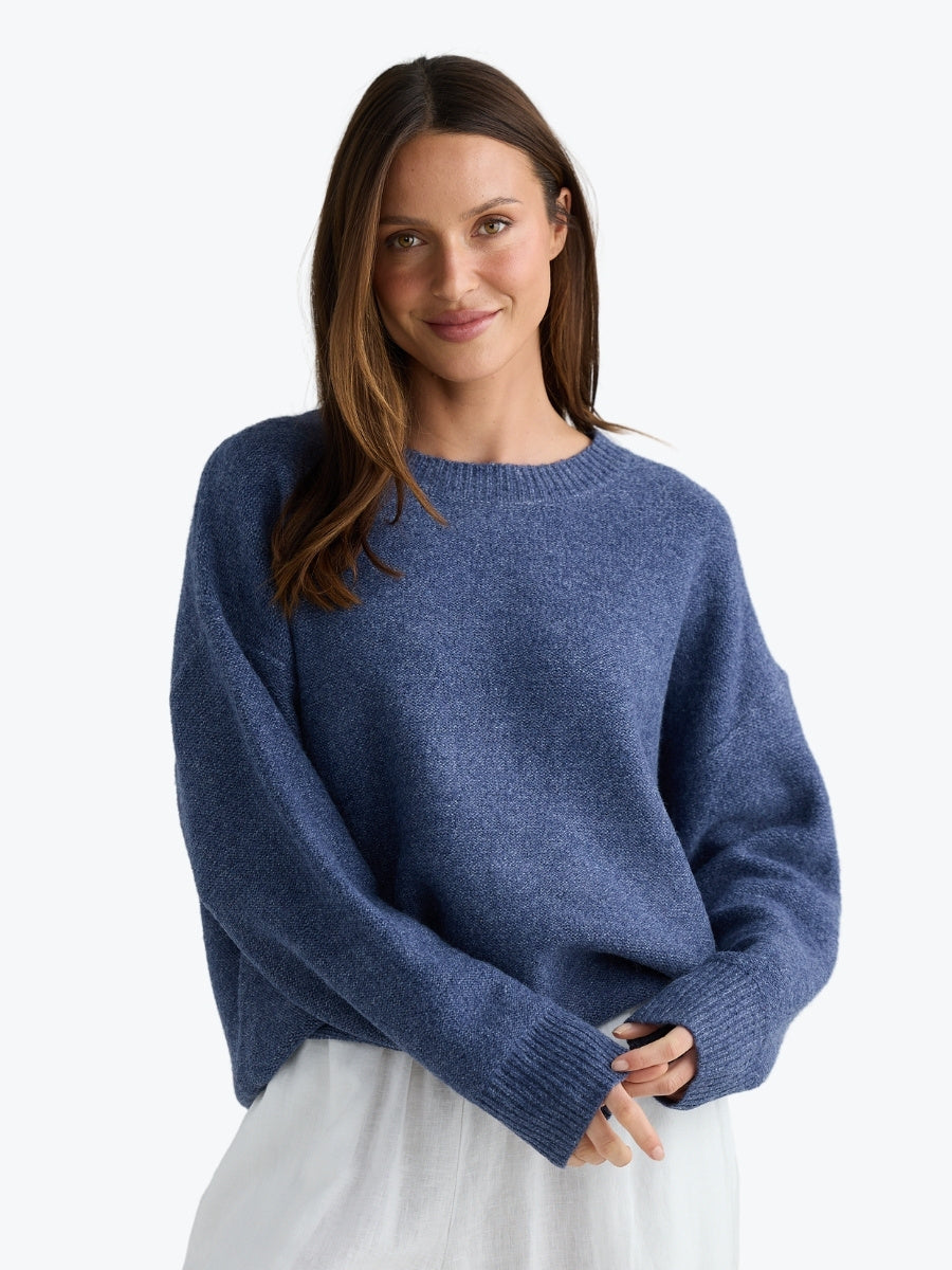 Holiday Overboard Knit in Denim