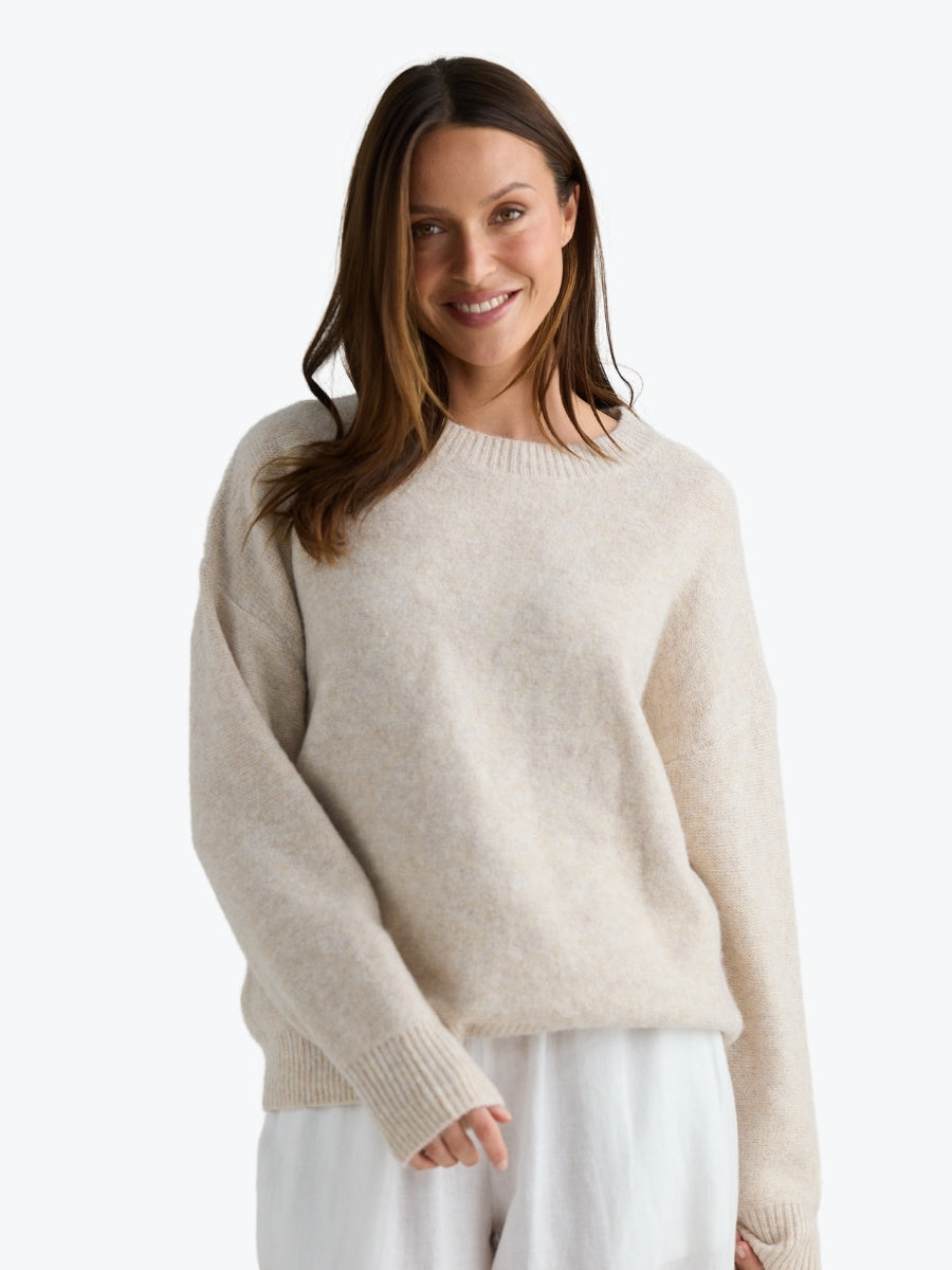 Holiday Overboard Knit in Natural