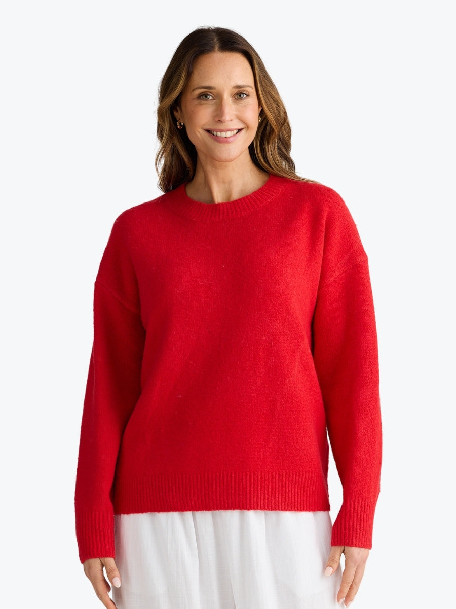 Holiday Overboard Knit in Red