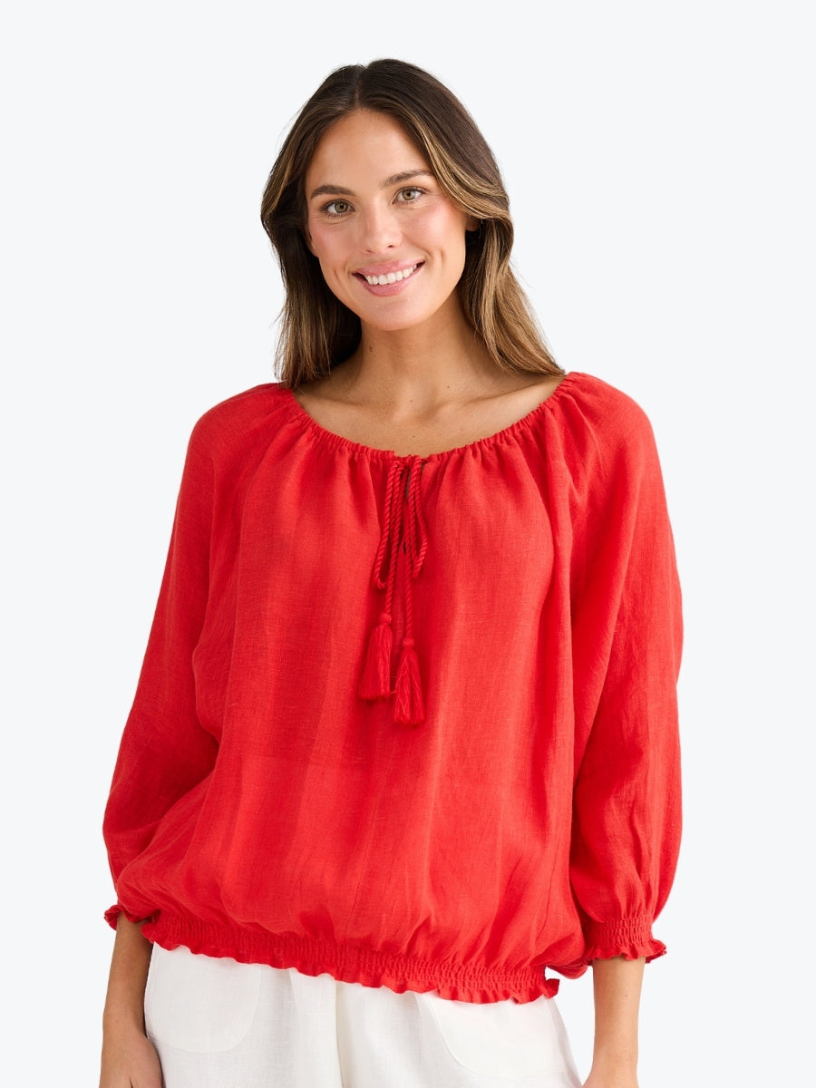 Holiday Seaside Top in Red