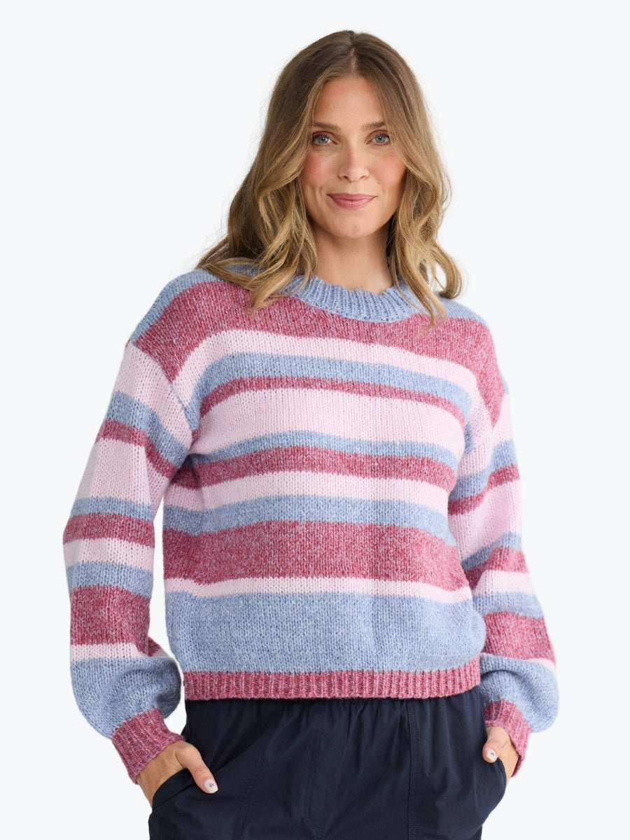 Holiday Tarn Knit | Red Multi Stripe