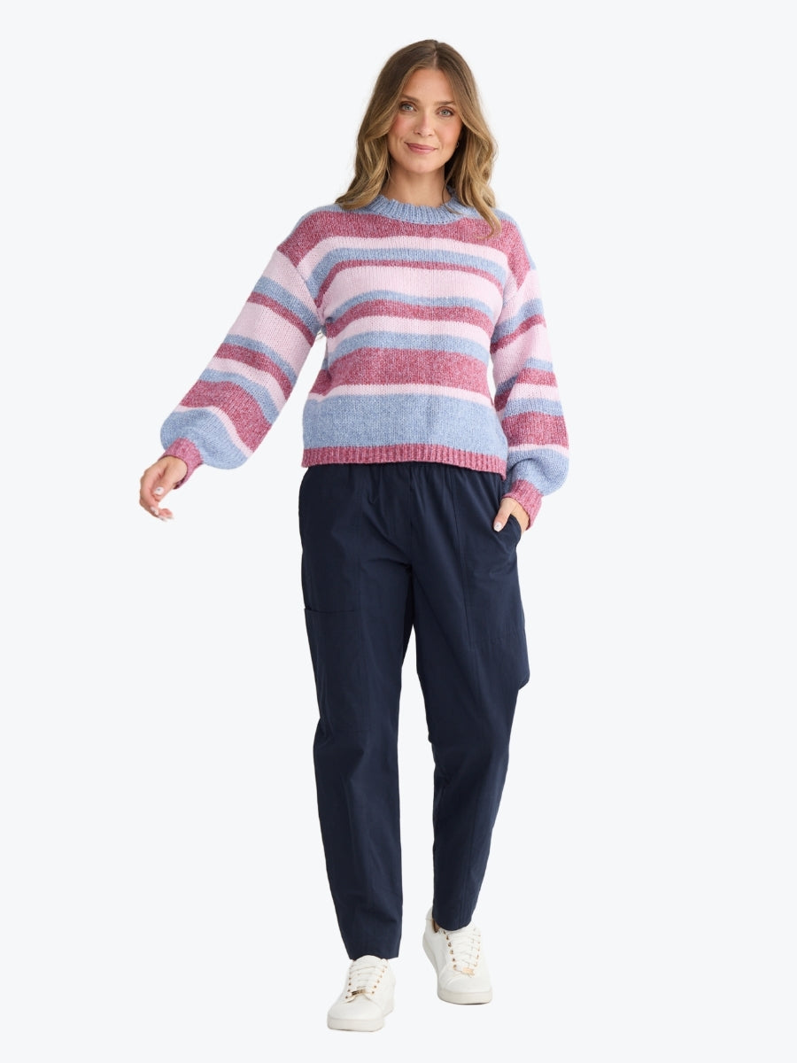 Holiday Tarn Knit | Red Multi Stripe