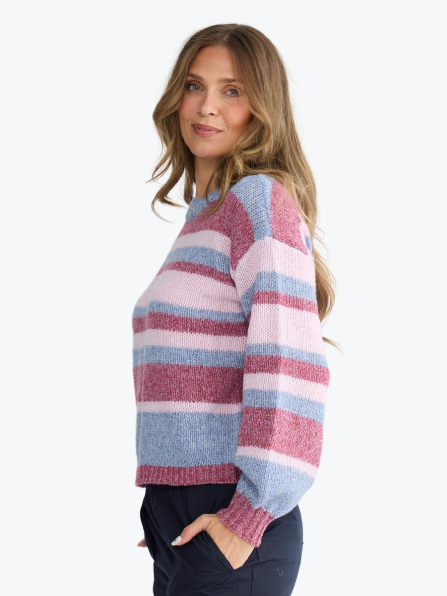 Holiday Tarn Knit | Red Multi Stripe