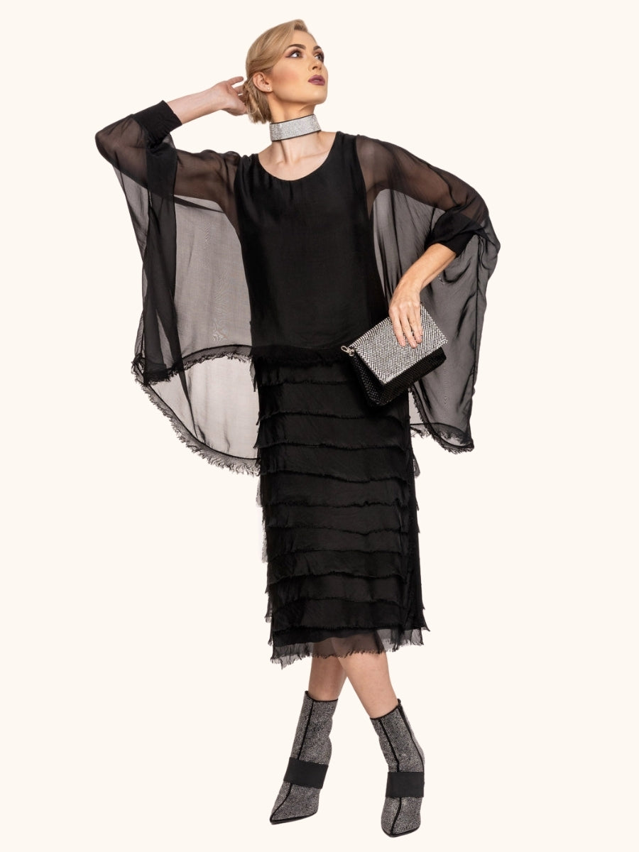 Imagine Fashion Candie Silk dress onyx black