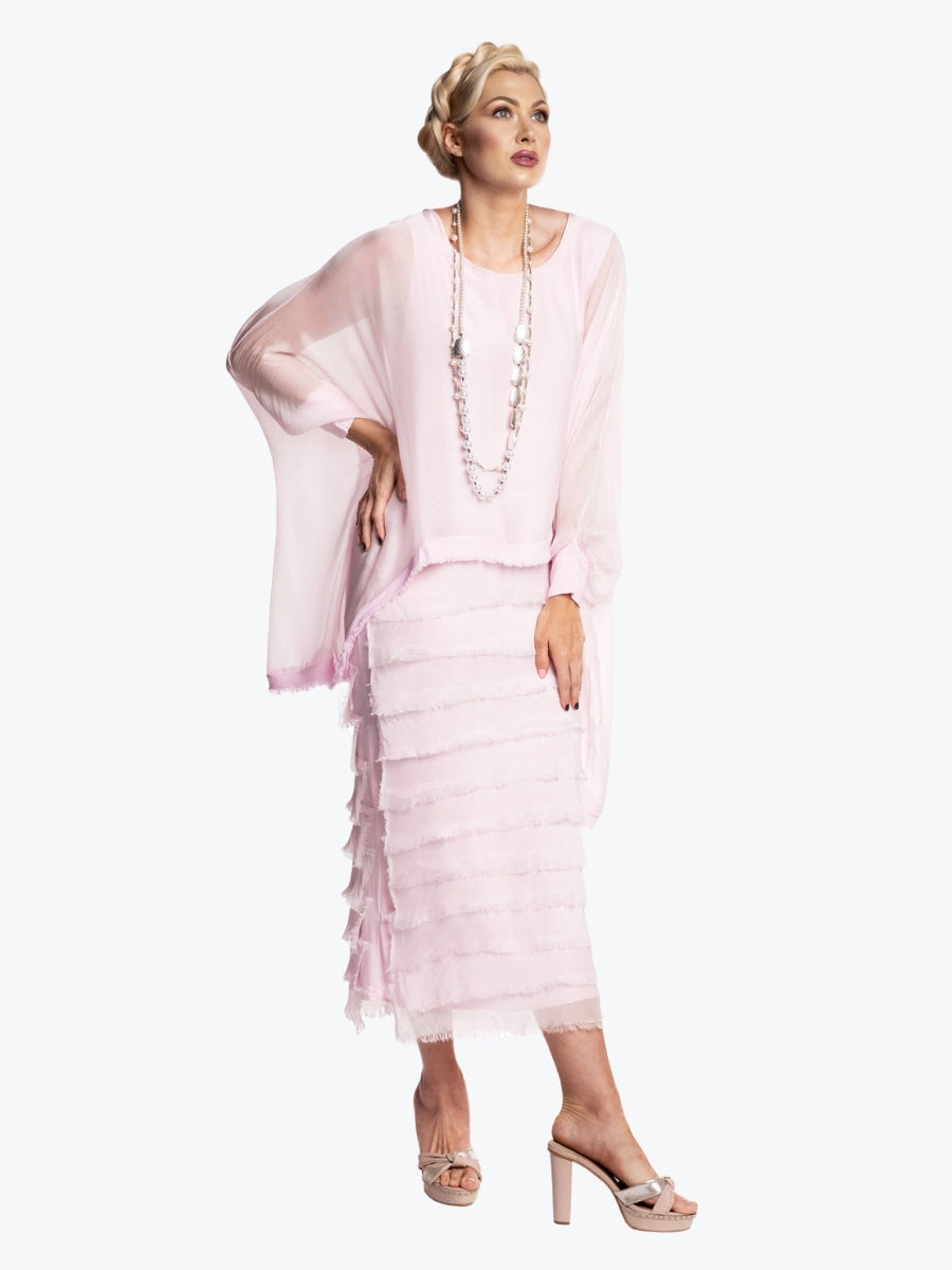 Imagine Fashion Candie Silk Dress in Tutu pale pink
